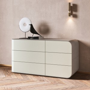 Modern home furniture leather wood white buffet sideboard for Dining Room