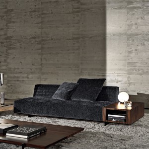 italian minotti modern black cotton and linen sofa fabric sectional set furniture